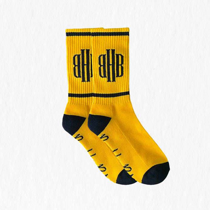 Yellow White-Stripe Socks - BHB BEEN HERE BEFORE ONLINE STORE