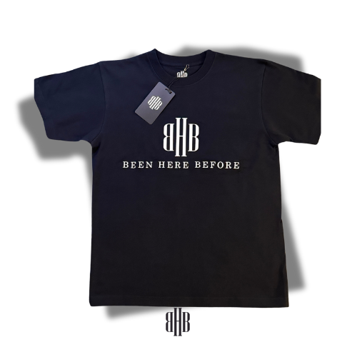 BHB Essential Tee - Classic Fit, Short Sleeve, Soft Cotton Blend - Deep Navy Blue Shirt With White Surface Logo - BHB BEEN HERE BEFORE ONLINE STORE