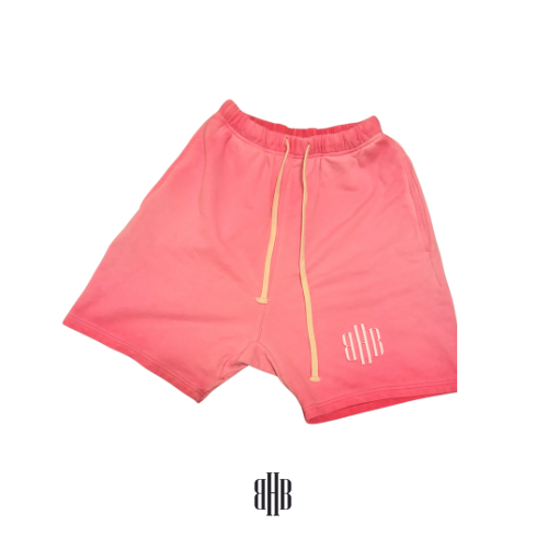 BHB Shorts - Pink Acid Wash Look With White BHB Logo