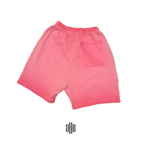 BHB Shorts - Pink Acid Wash Look With White BHB Logo