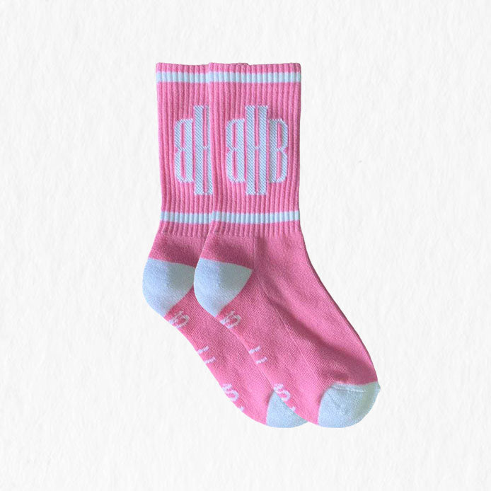 BHB Classic Everyday Comfort Socks Pink White-Stripe Socks