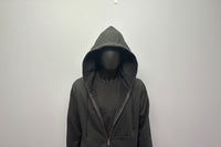 BHB heavyweight black hoodie raised logo front detail 