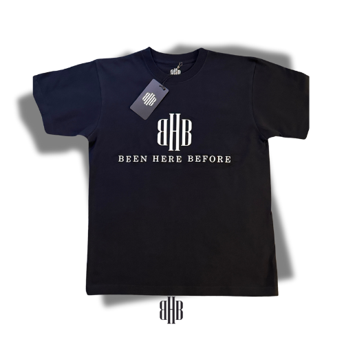 BHB Essential Tee - Classic Fit, Short Sleeve, Soft Cotton Blend - Deep Navy Blue Shirt With White Surface Logo